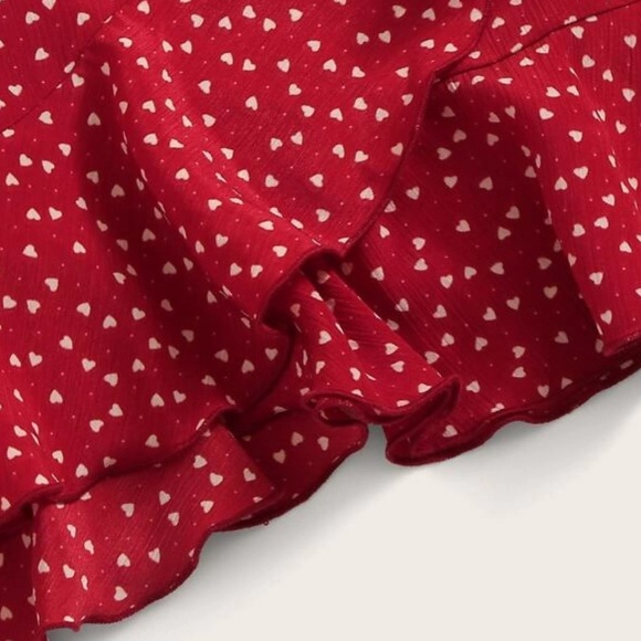 PLUS confetti heart dot dress ruffle red white - Picture 6 of 7